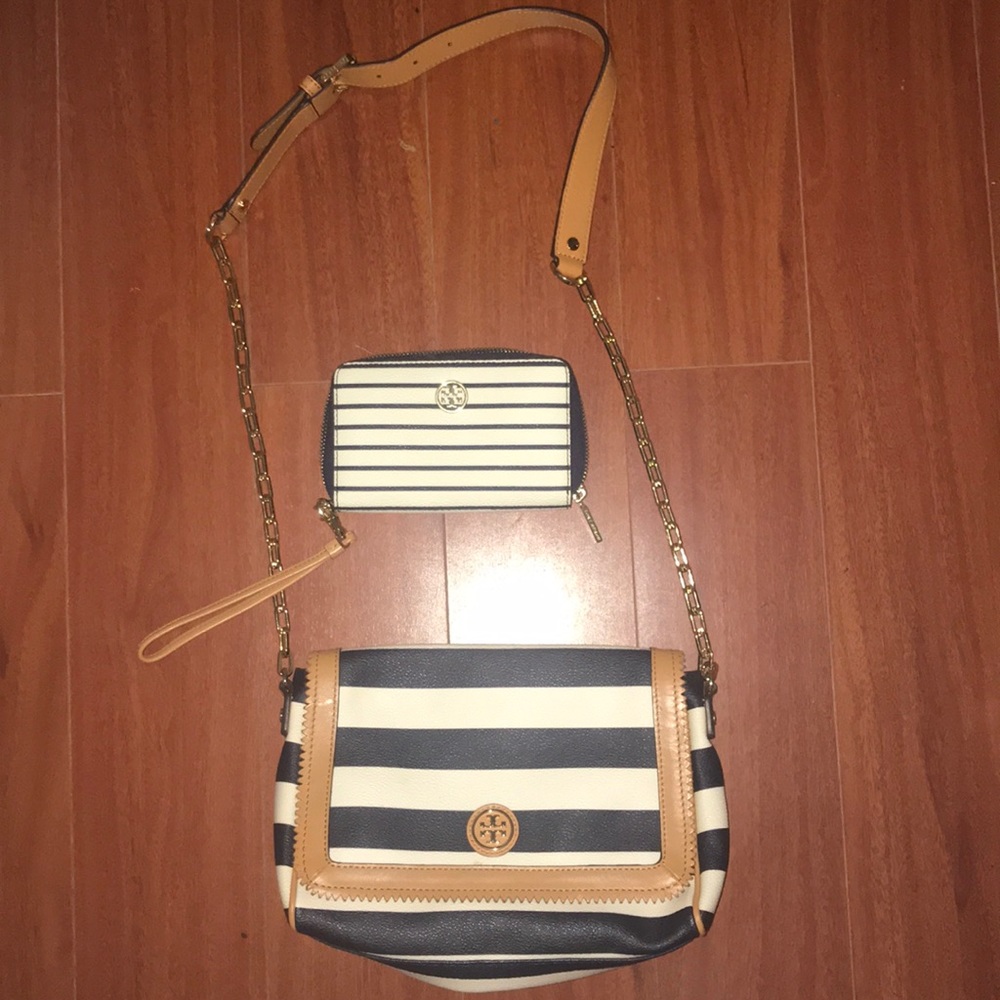 Tory Burch striped crossbody with wallet
